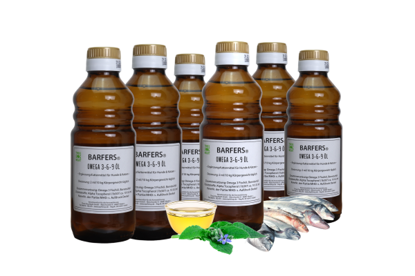 BARFERS® Omega 3-6-9 Öl Six-Pack (6 x 250 ml)
