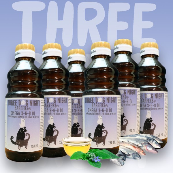 BARFERS® Omega 3-6-9 Öl Six-Pack (6 x 250 ml)